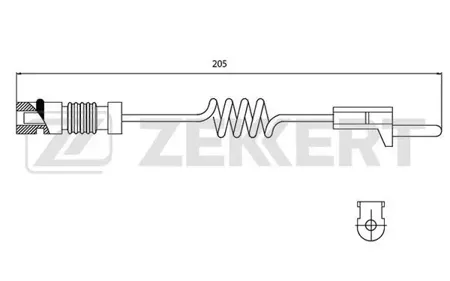 ZEKKERT BS8014 Датчик износа тормозных колодок Mercedes Vito (638) 96-, Sprinter 2-t (901,902) 95-, VW LT 28-35 II 96-