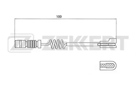 ZEKKERT BS8015 Датчик износа тормозных колодок Mercedes Sprinter 2-t (901,902) 95-, Sprinter 3-t (903) 95-, VW LT 28-35 II 96-