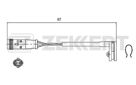 ZEKKERT BS8018 Датчик износа тормозных колодок Mercedes Viano (W639) 03-, Vito Mixto (W639) 03-, VW Crafter 30-35 06-