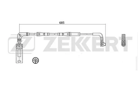 ZEKKERT BS8047 Датчик износа тормозных колодок BMW 5 (E60) 01-, 6 (E63) 03-, 6 (E64) 04-