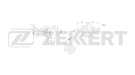 ZEKKERT BS8307 Тормозной суппорт задн. прав. VW Golf VI 08-, Jetta III, IV 04-, Audi A3 II 03-, Skoda Octavia (1Z) 96-, Superb (3T) 08