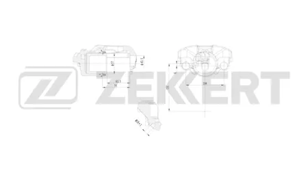 ZEKKERT BS8314 Тормозной суппорт передний левый Ford Focus II, III 04-, Transit 13-, Mazda 3 I, II 03-, 5 I, II 05-, Volvo S40 II 04-