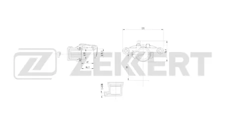 ZEKKERT BS8337 Тормозной суппорт задний правый Mitsubishi Outlander 01-, Lancer VII 03-