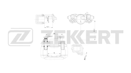 ZEKKERT BS8338 Тормозной суппорт задний левый Mitsubishi Pajero III 00-, Pajero Sport I-III 98-