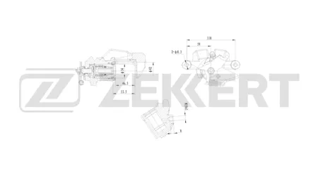 ZEKKERT BS8366 Тормозной суппорт задний левый Renault Megane III, IV 08-, Fluence 10-, Scenic III 09-
