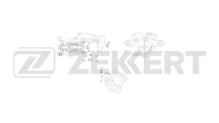 ZEKKERT BS8369 Тормозной суппорт задний правый Renault Megane 98-, Scenic 99-