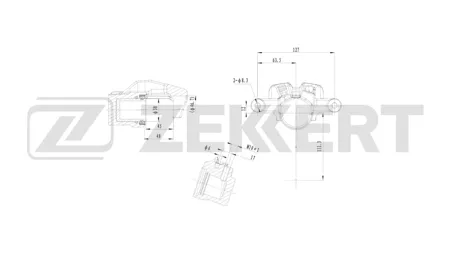 ZEKKERT BS8372 Тормозной суппорт задний левый Toyota Corolla (ZNR10, CUR10) 04-, Avensis (T250) 03-