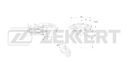 ZEKKERT BS8377 Тормозной суппорт задний правый Mitsubishi Carisma 95-, Volvo S40 98-, V40 98-