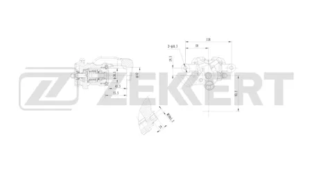 ZEKKERT BS8380 Тормозной суппорт задний левый Opel Astra G 98-, Zafira A 99-, Meriva A 03-
