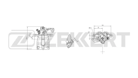 ZEKKERT BS8408 Тормозной суппорт задний левый Opel Astra G,H 97-, Meriva A 03-