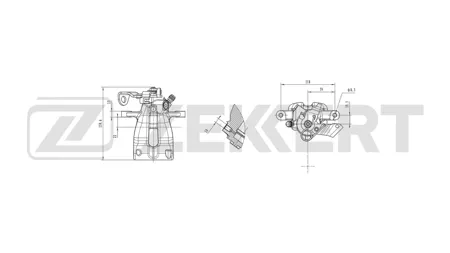 ZEKKERT BS8409 Тормозной суппорт задний правый Opel Astra G,H 97-, Meriva A 03-