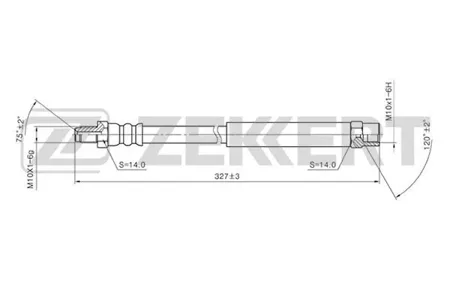 ZEKKERT BS9002 Шланг тормозной BMW 3 (E30) 82-, 5 (E60, E61) 02-, 6 (E63, E64) 03-, 7 (E65-67) 01-