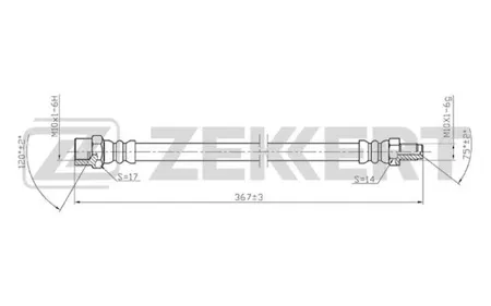 ZEKKERT BS9012 Шланг тормозной перед. Mercedes 190 (W201) 82-, E-Class (124) 93-, SL (R107, R129) 85-