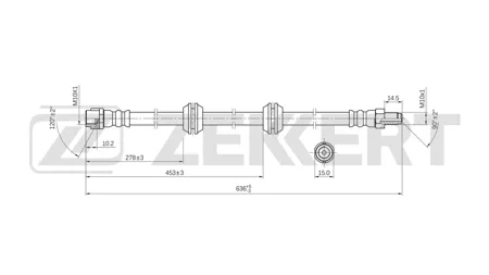 ZEKKERT BS9014 Шланг тормозной задн. Mercedes ML-Class (W164) 05-, GL-Class (X164) 06-