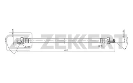 ZEKKERT BS9017 Шланг тормозной Mercedes G-Class (W460, W463) 87-, S-Class (W116) 72-, SL (107) 71-, T1 (601, 602) 77-