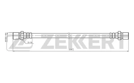 ZEKKERT BS9024 Шланг тормозной Opel Astra F 91,- Corsa A, B 84-, Vectra A, B 88-, Kadett E 84-, Omega A, B 86-, Saab 9-5 (YS3E) 97-