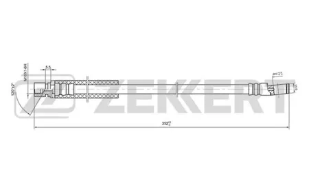 ZEKKERT BS9026 Шланг тормозной перед. Opel Ascona C 81-, Astra F 91-, Calibra A 89-, Kadett E 84-, Vectra A 88-