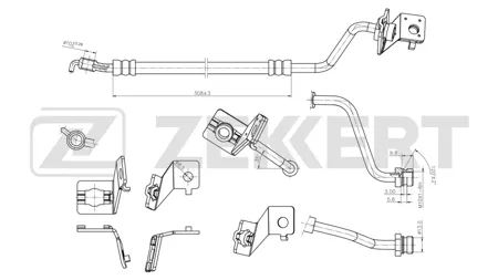 ZEKKERT BS9027 Шланг тормозной задн. правый Hyundai Santa Fe II 08-, Kia Sorento II 09-