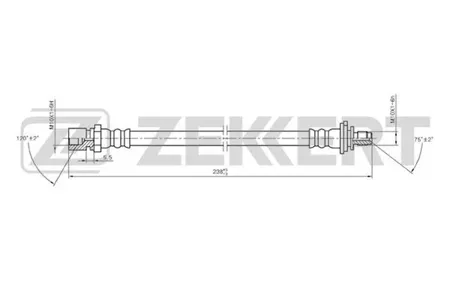 ZEKKERT BS9030 Шланг тормозной задн. Opel Astra F 91-, Calibra A 91-, Vectra A 92-