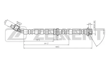 ZEKKERT BS9033 Шланг тормозной перед. левый Nissan Primera (P11) 96-, Primera (WP11) 96-