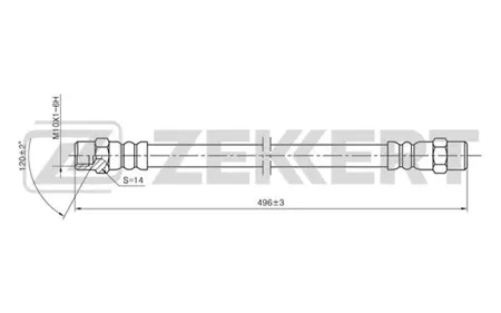 ZEKKERT BS9035 Шланг тормозной перед. Mercedes T1 (601, 602) 77-, T1TN 82-, T2LN1 86-