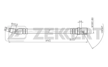 ZEKKERT BS9036 Шланг тормозной перед. Fiat Ritmo (138A) 81-, Mercedes 100 (631) 88-