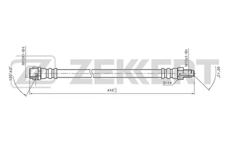 ZEKKERT BS9040 Шланг тормозной перед. Mercedes C-Class (202, 203) 93-, CLK (208, 209) 97-, E-Class (210) 95-, SLK (R170, R171) 96-