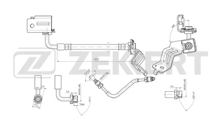 ZEKKERT BS9043 Шланг тормозной задн. левый Hyundai Solaris II 17-, Kia Rio IV 17-