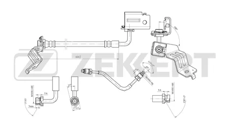 ZEKKERT BS9044 Шланг тормозной задн. правый Hyundai Solaris II 17-, Kia Rio IV 17-