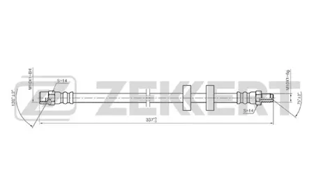 ZEKKERT BS9045 Шланг тормозной Audi 100 III 86-, 80 II-V 72-, 90 I, II 84-, VW Golf I-III 74-, Passat I, II 73-