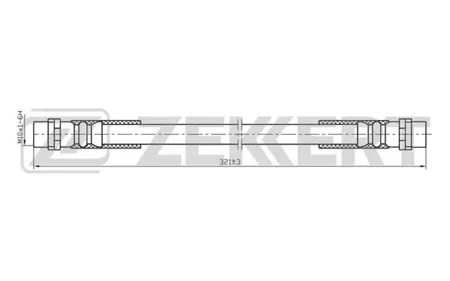 ZEKKERT BS9051 Шланг тормозной перед. Audi A4 94-, A6 II 97-, Skoda Superb (3U4) 01-, VW Passat V 96-