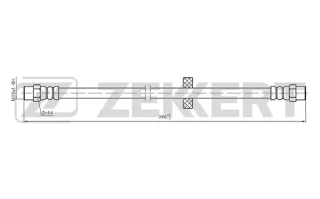 ZEKKERT BS9053 Шланг тормозной задн. Audi 100 III, IV 82-, 90 II 84-, 200 II 83-