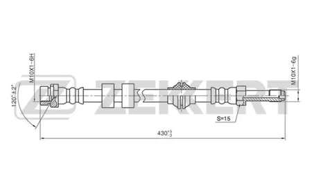 ZEKKERT BS9055 Шланг тормозной перед. Ford Cougar 98-, Mondeo 93-, Mondeo II 96-