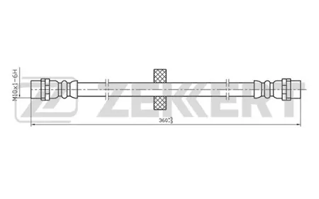 ZEKKERT BS9068 Шланг тормозной перед. VW Corrado 88-, Passat III 88-, Passat IV 93- (замена для BS-9397)