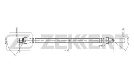 ZEKKERT BS9084 Шланг тормозной Renault 21 86-, 5 72-, Express 95-, Laguna 93-, Logan 04-, Sandero 07-, Lada Largus 12-