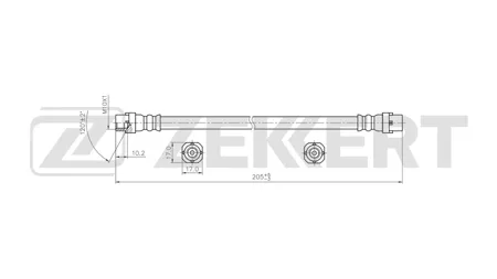 ZEKKERT BS9086 Шланг тормозной задн. BMW 1 (E81,E82, E87,E88) 06-, 3 (E90-E93) 04-, X (E84) 09-
