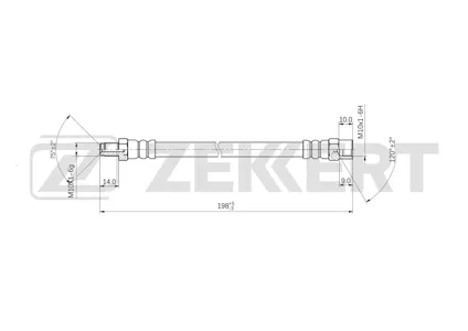 ZEKKERT BS9092 Шланг тормозной задн. VW TranSporter IV 90-, California IV 98-