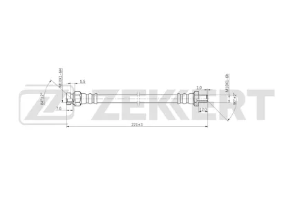 ZEKKERT BS9093 Шланг тормозной перед. Mitsubishi Pajero II,III 90-, Pajero Sport 98-, L300 III 91-