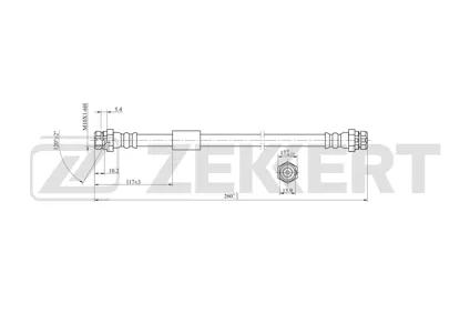 ZEKKERT BS9101 Шланг тормозной задн. VW Touran 03-, Jetta VI 10-, Beetle 11-