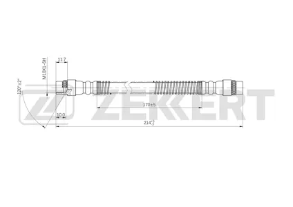ZEKKERT BS9105 Шланг тормозной задн. Peugeot 405 I,II 87-, Renault Espace III 96-, Twingo 93-