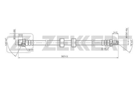 ZEKKERT BS9109 Шланг тормозной Volvo 760 86-, 780 86-, 850 93-, 940 90-, 960 II 94-, C70 97-