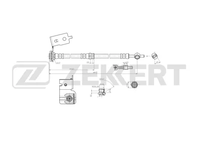 ZEKKERT BS9113 Шланг тормозной задн. левый Hyundai Santa Fe 01-
