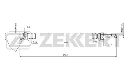 ZEKKERT BS9116 Шланг тормозной перед. Skoda Felicia (6U) 96-