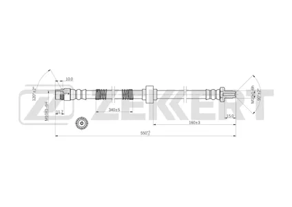 ZEKKERT BS9118 Шланг тормозной перед. Opel Movano A 00-
