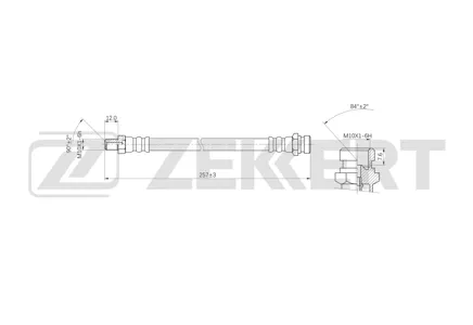 ZEKKERT BS9122 Шланг тормозной задн. Mitsubishi Colt III 88-, Galant IV, V, VI, VIII 80-, Lancer IV 89-