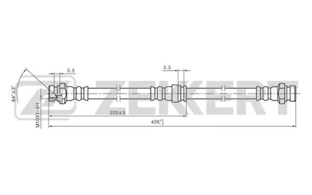 ZEKKERT BS9127 Шланг тормозной перед. Mitsubishi L200 III 96-, Pajero II 90-, Pajero Sport 98-