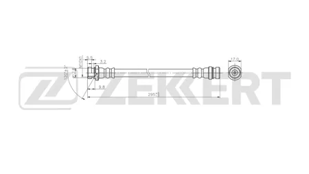 ZEKKERT BS9129 Шланг тормозной задн. Hyundai Avante III 00-, Elantra III 00-