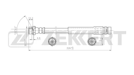 ZEKKERT BS9133 Шланг тормозной задн. Mazda 2 03-, Ford Fiesta V 01-
