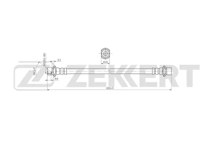 ZEKKERT BS9141 Шланг тормозной перед. LC Prado 120 02-, Toyota 4Runner (N210) 02-, Lexus GX (J120) 02-