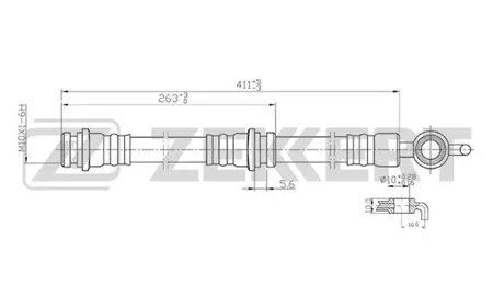 ZEKKERT BS9143 Шланг тормозной Mazda 323 IV, V 89-, 626 IV 92-, MX-3 91-, MX-6 II 92-